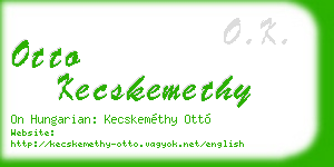 otto kecskemethy business card